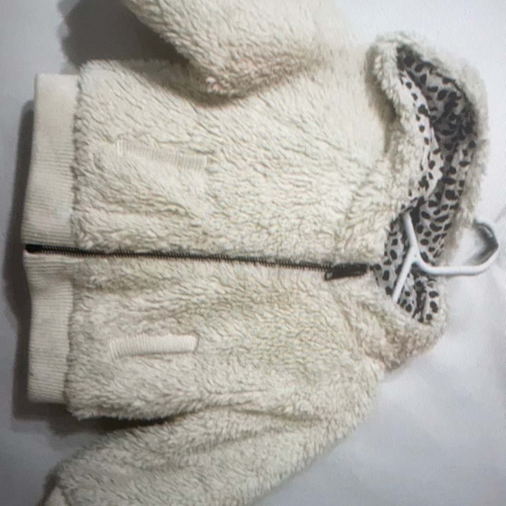 Gap Kids White Sherpa Full Zip Hoodie jacket 12/18